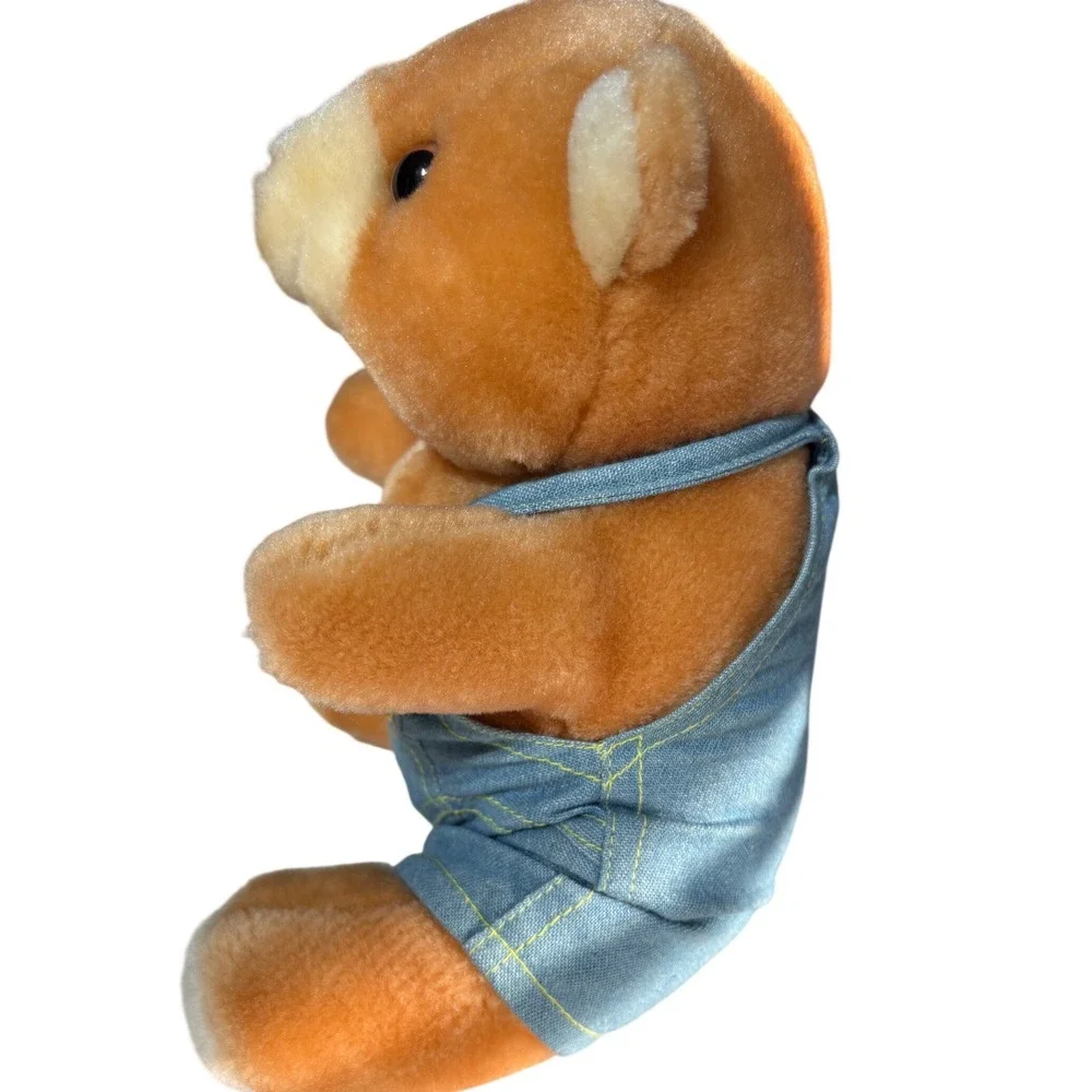 Hard Rock Cafe Tokyo Vintage Teddy Bear Plush Save the Planet Denim Overalls 8in